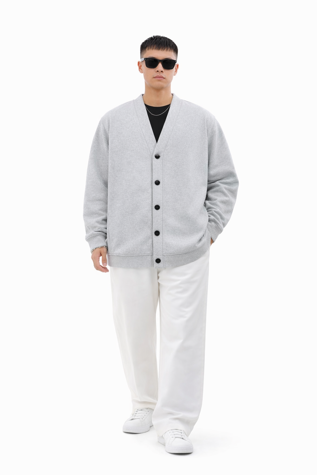 Essential Heavyweight Sweat Cardigan Novara Shop   Novara Studio