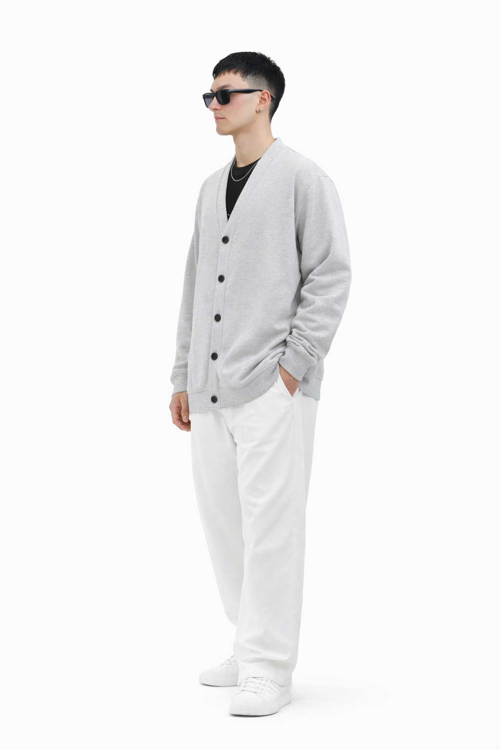 Essential Heavyweight Sweat Cardigan Novara Shop   Novara Studio