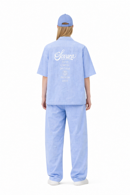 Oversized Vertical Stripe Boxy Shirt- Unisex Novara Studio   Novara Studio