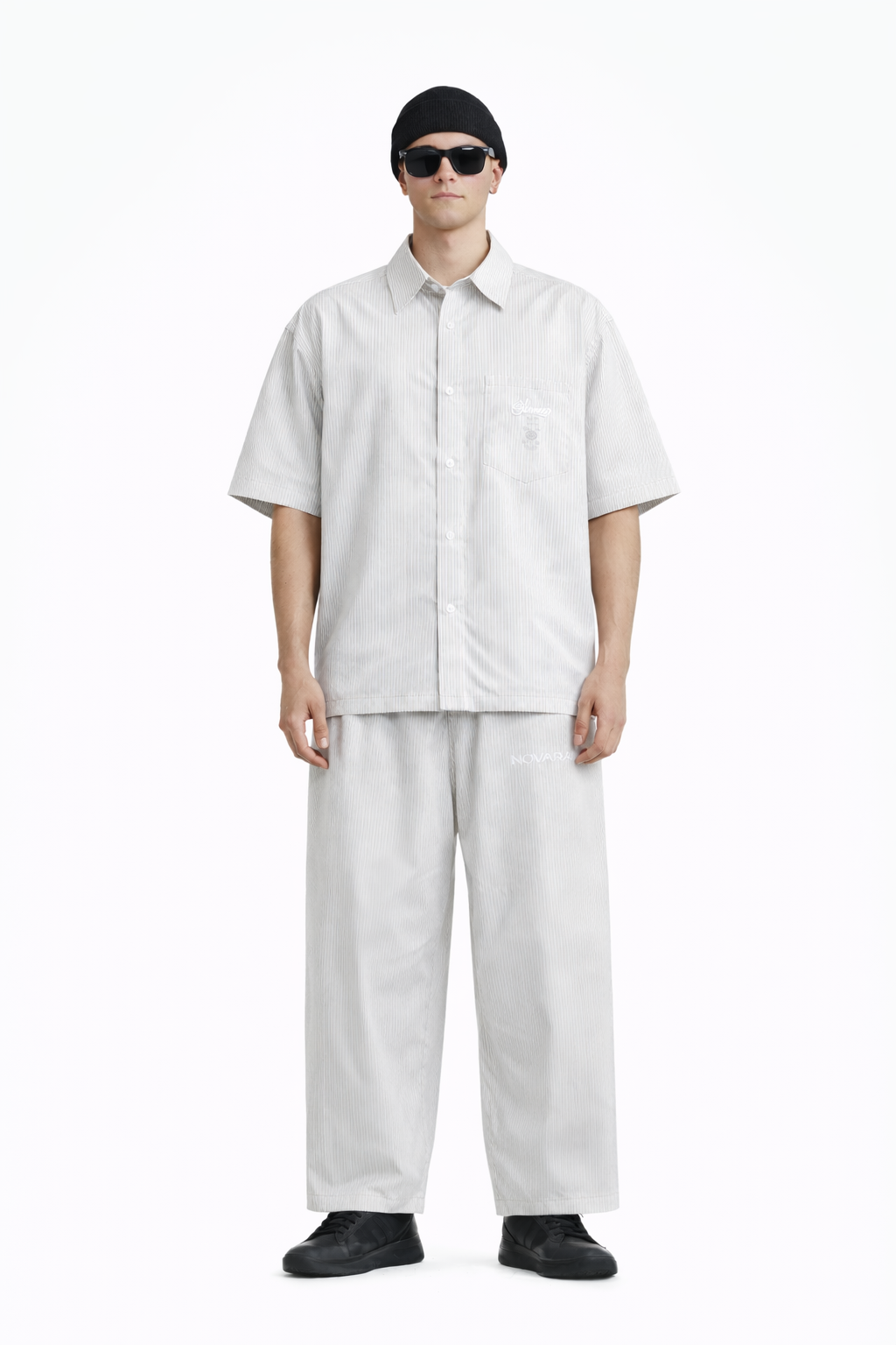 Oversized Vertical Stripe Boxy Shirt- Unisex Novara Studio   Novara Studio