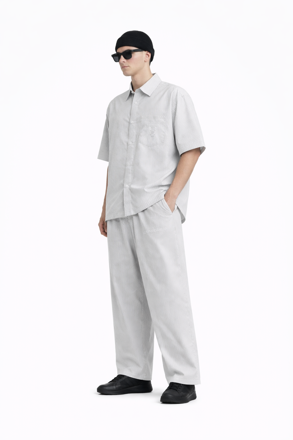 Oversized Vertical Stripe Boxy Shirt- Unisex Novara Studio   Novara Studio