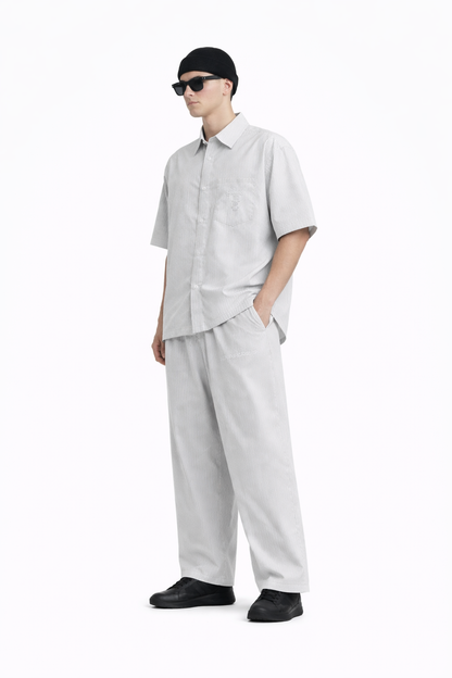 Oversized Vertical Stripe Boxy Shirt- Unisex Novara Studio   Novara Studio