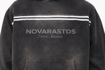 Sun Fade Contrast Tape Fleece Hoodie Novara Shop   Novara Studio