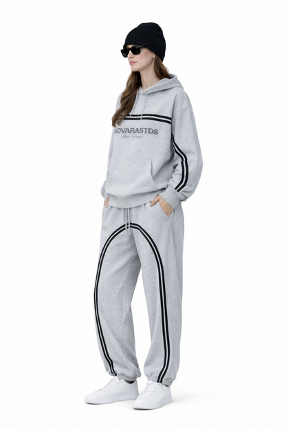 Sun Fade Contrast Tape Fleece Hoodie Novara Shop   Novara Studio