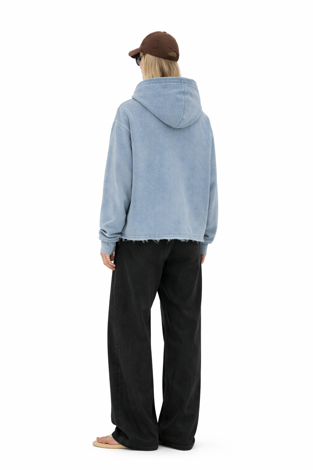 Vintage Washed Frayed-Hem Hoodie Novara Studio   Novara Studio