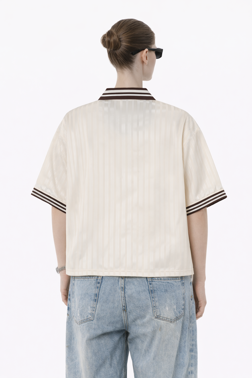 Contrast Stripes Polo Collar T-Shirt Novara Shop   Novara Studio