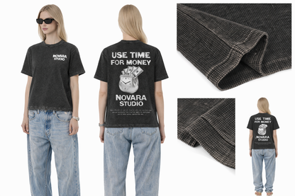 Textured Waffle Washed Boxy T-Shirt Novara Shop   Novara Studio