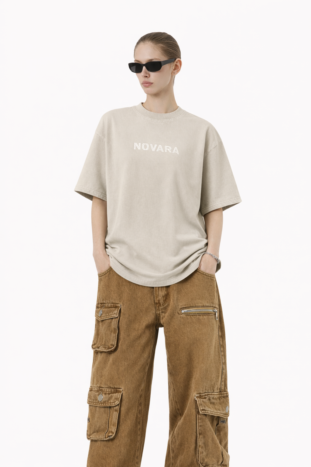 Heavyweight Vintage Washed Frayed T-Shirt Novara Studio   Novara Studio