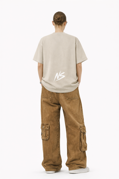 Heavyweight Vintage Washed Frayed T-Shirt Novara Studio   Novara Studio