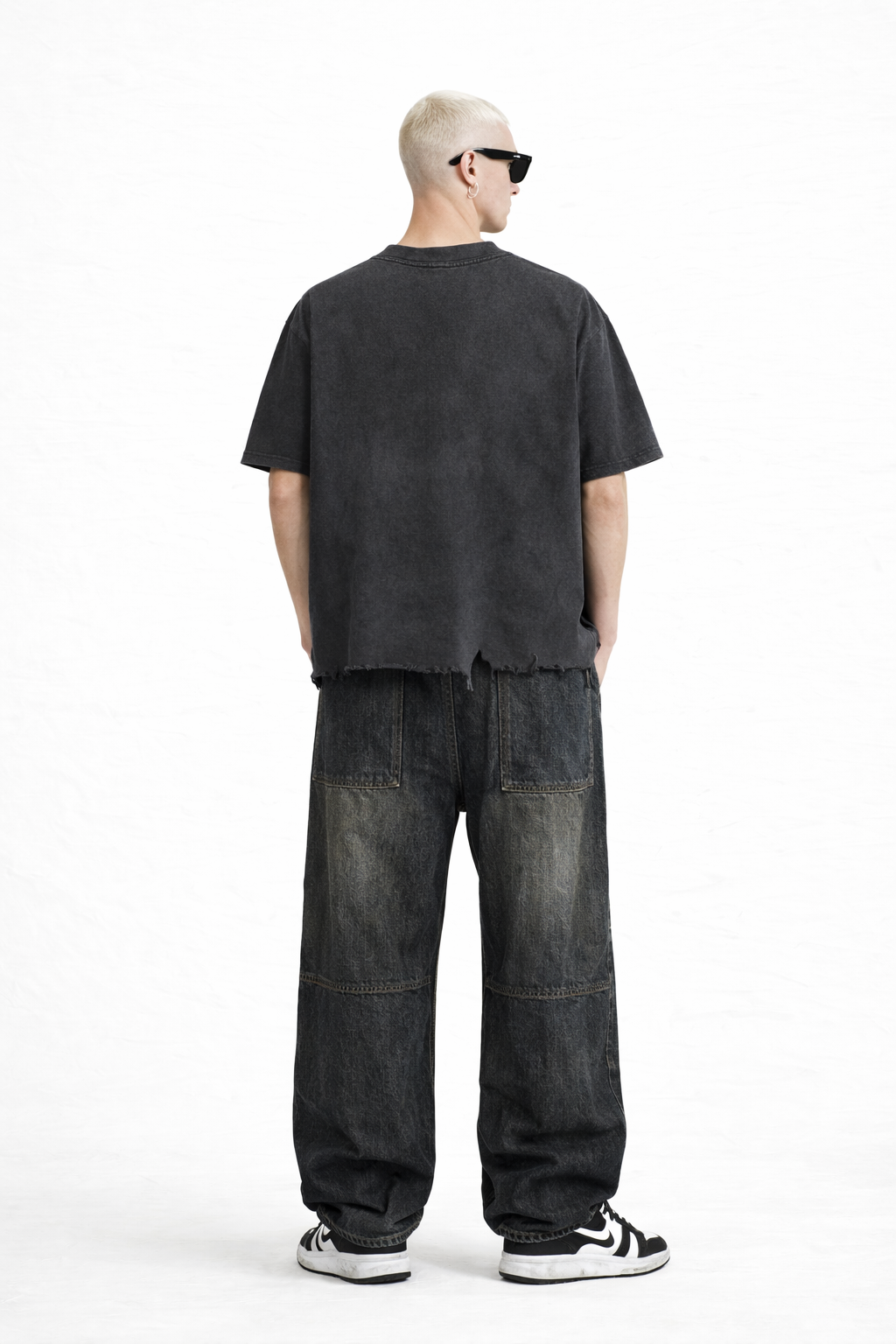 Wash Boxy Distressed Hem T-Shirt Novara Shop   Novara Studio