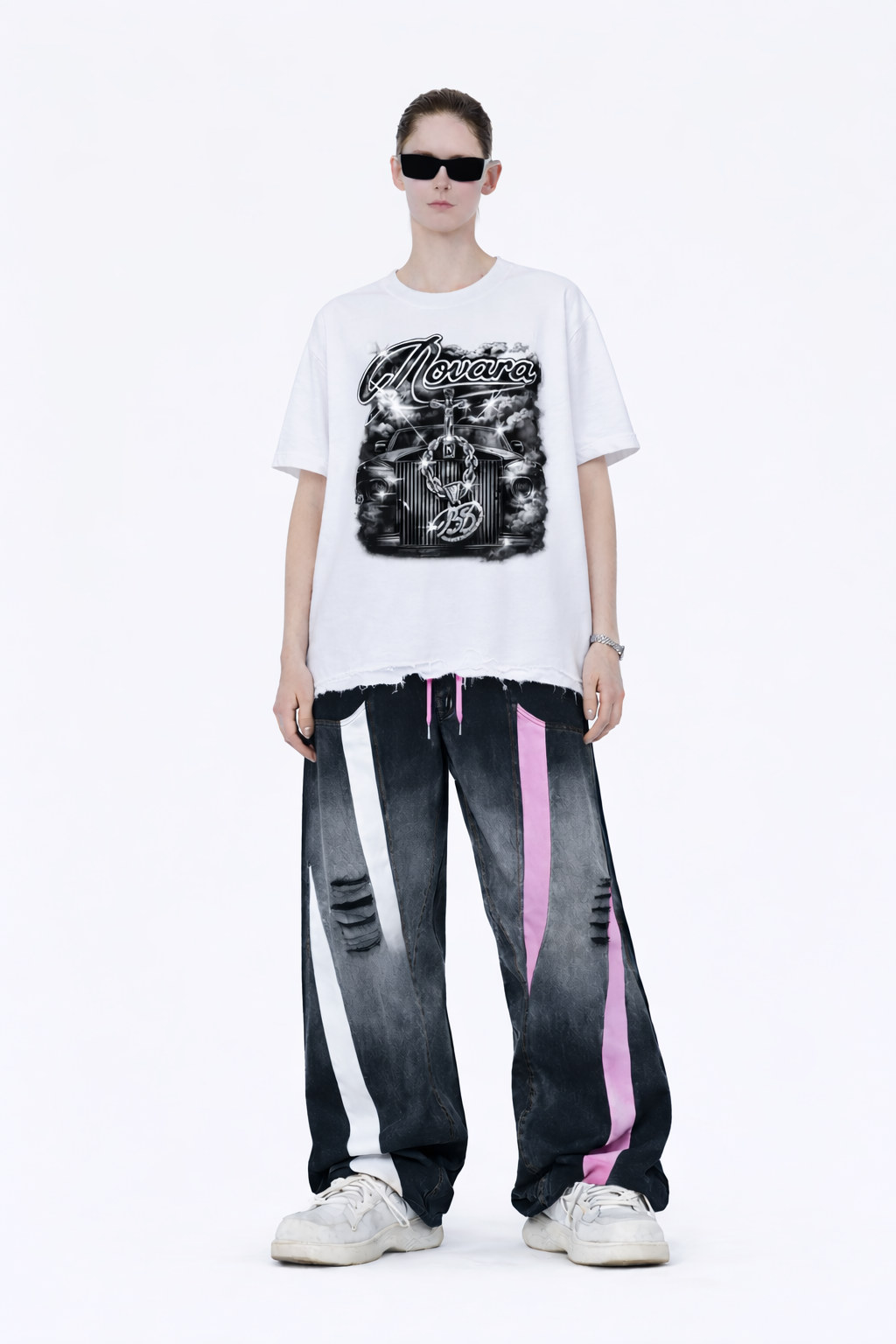 Wash Boxy Distressed Hem T-Shirt Novara Shop   Novara Studio