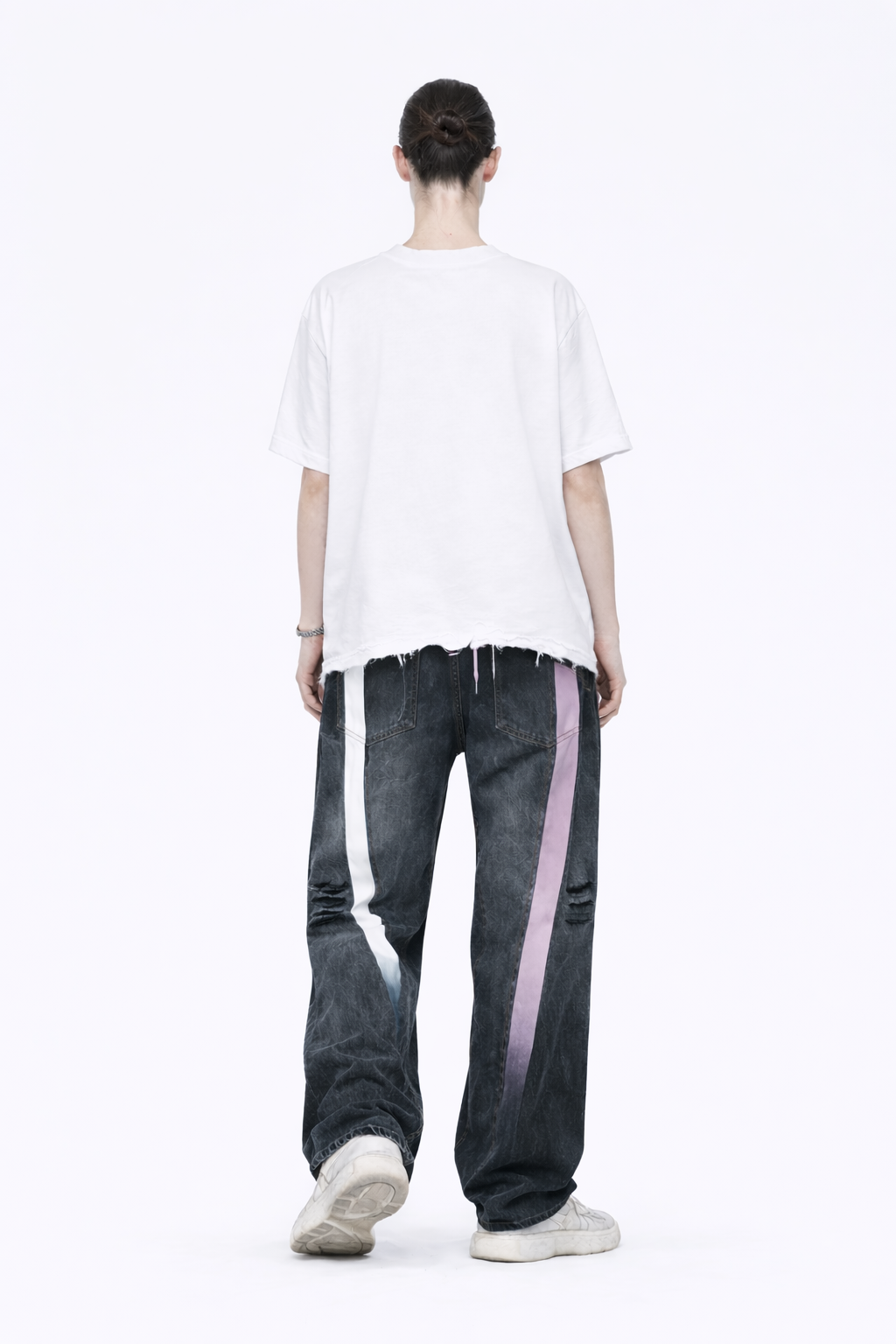 Wash Boxy Distressed Hem T-Shirt Novara Shop   Novara Studio