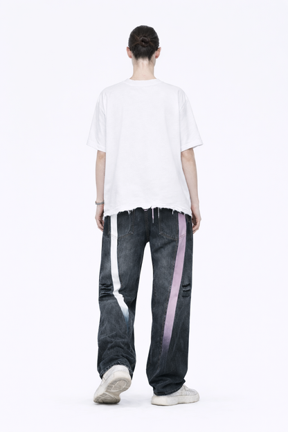 Wash Boxy Distressed Hem T-Shirt Novara Shop   Novara Studio