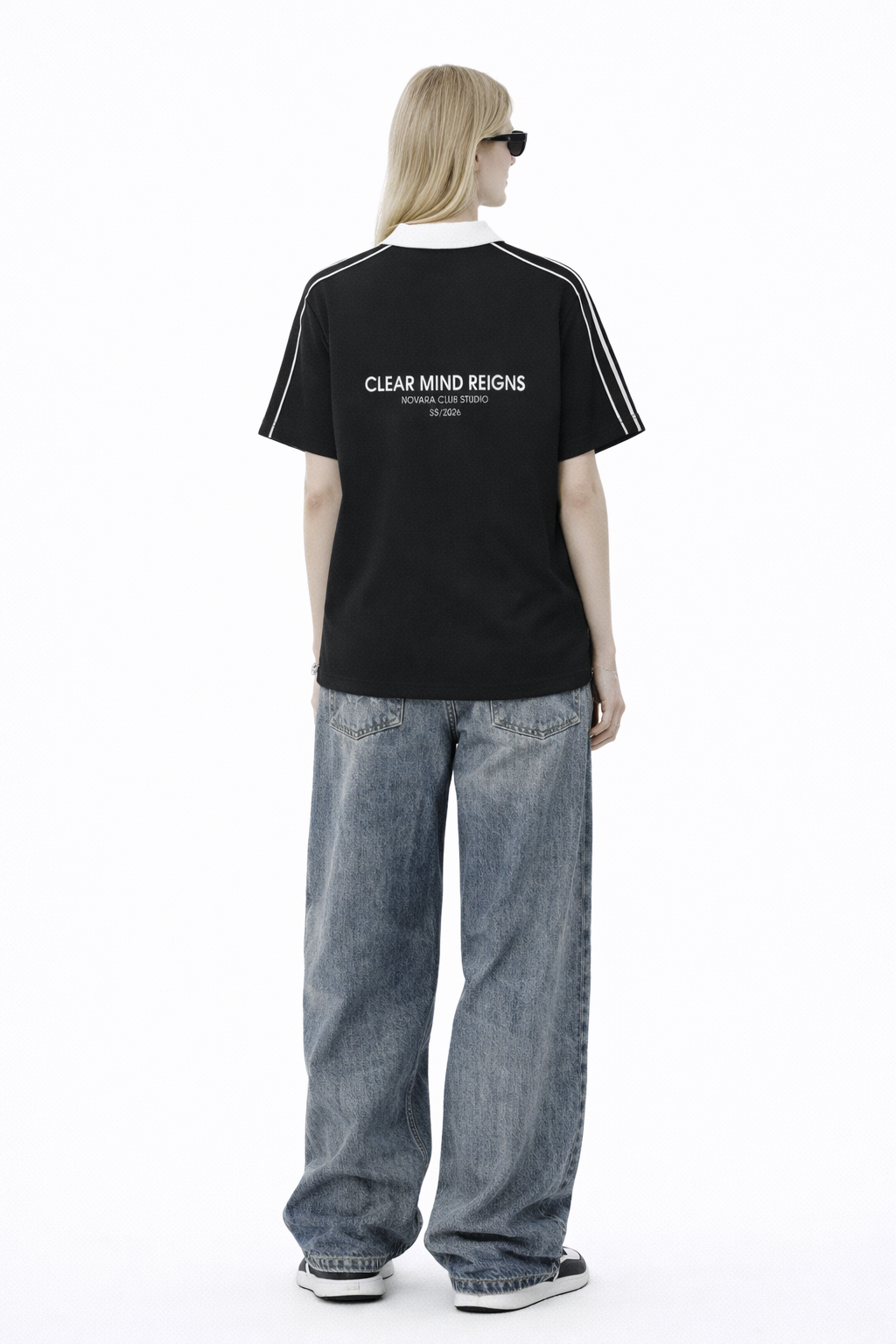 Contrast Collar Short-Sleeve Polo Shirt Novara Shop   Novara Studio