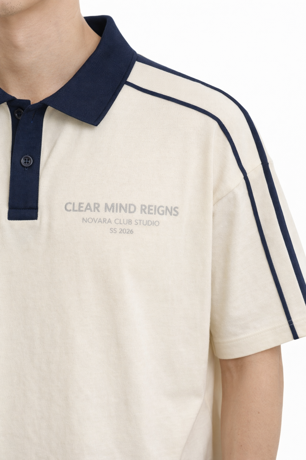 Contrast Collar Short-Sleeve Polo Shirt Novara Shop   Novara Studio