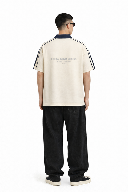 Contrast Collar Short-Sleeve Polo Shirt Novara Shop   Novara Studio