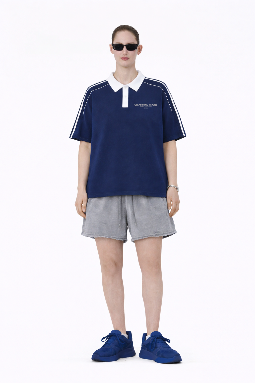 Contrast Collar Short-Sleeve Polo Shirt Novara Shop   Novara Studio