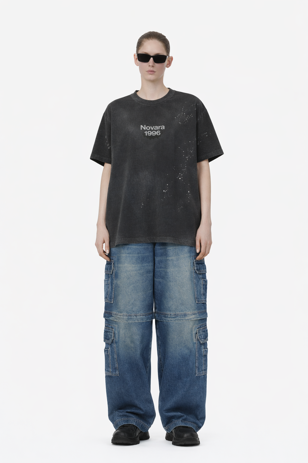 Hand-Frayed Sunfade Paint Splatter T-Shirt Novara Shop   Novara Studio