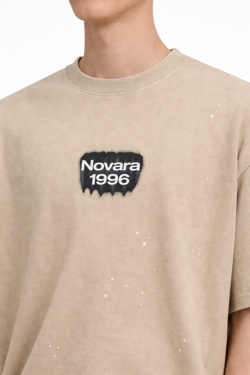 Hand-Frayed Sunfade Paint Splatter T-Shirt Novara Shop   Novara Studio