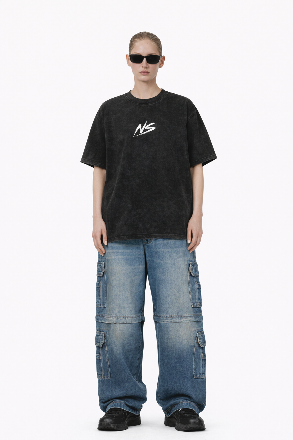Snow Washed Oversized Cotton T-Shirt ODMPOD   Novara Studio