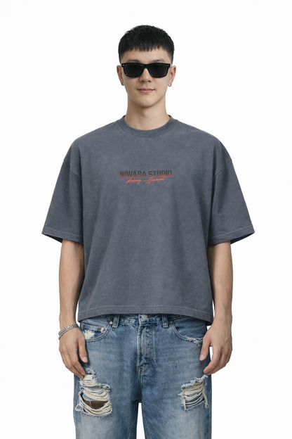 GET RICH Vintage Washed Boxy T-Shirt Novara Studio   Novara Studio