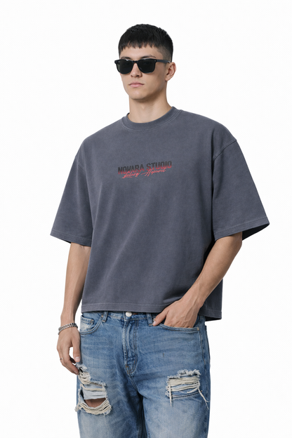 GET RICH Vintage Washed Boxy T-Shirt Novara Studio   Novara Studio