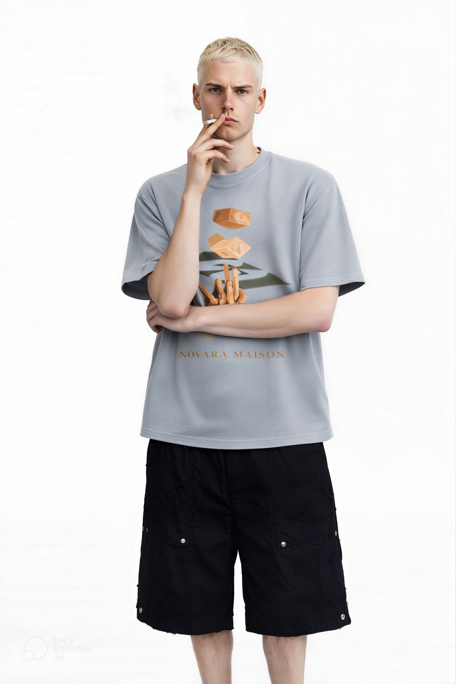 Hand Art Boxy Tee Novara Studio   Novara Studio