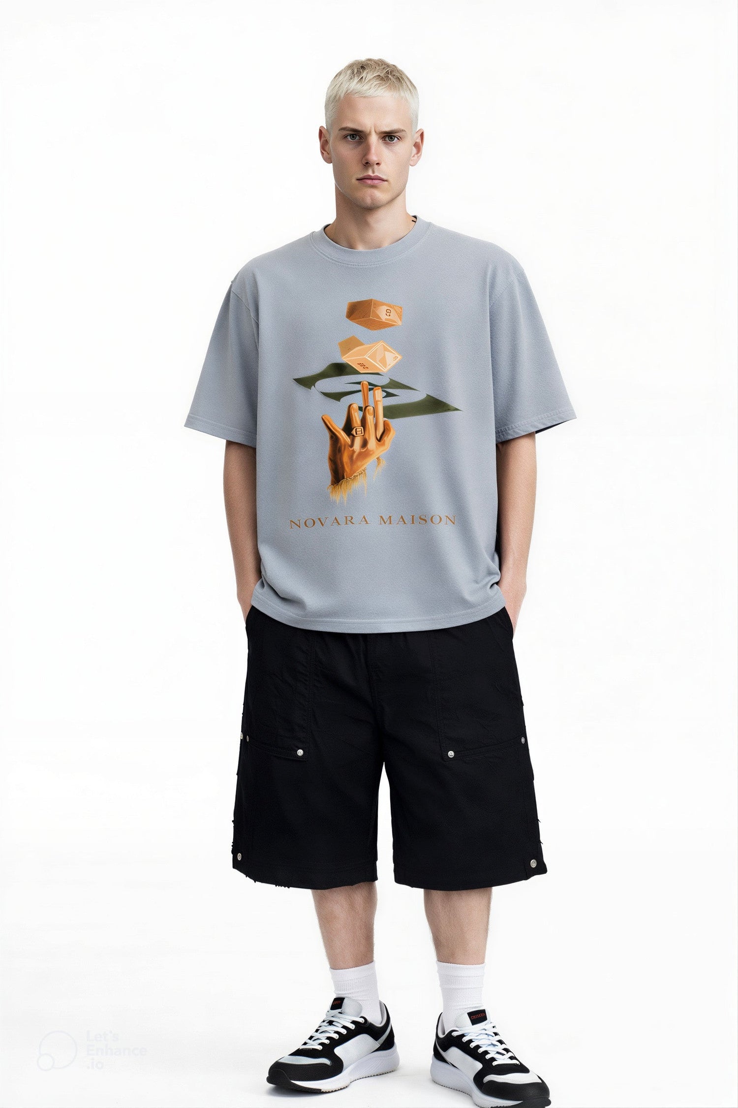 Hand Art Boxy Tee Novara Studio   Novara Studio