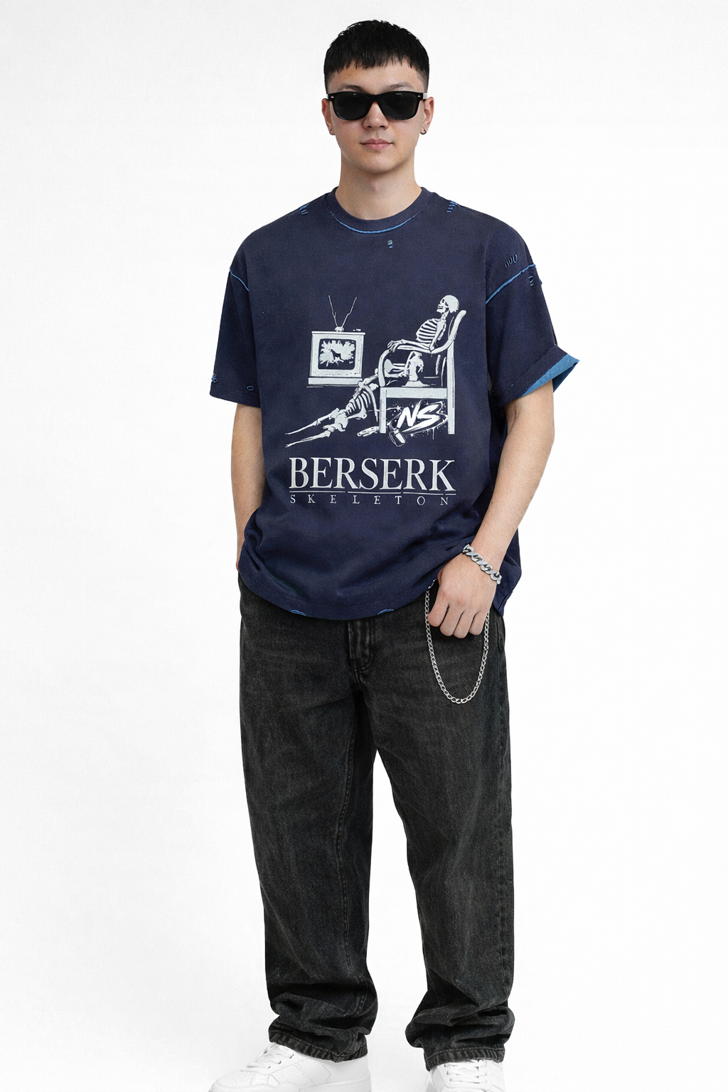 Hand-frayed Reversible T-shirt ODMPOD   Novara Studio