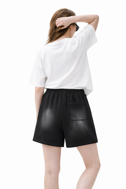 Sun Fade Raw Edge Cotton Shorts ODMPOD   Novara Studio