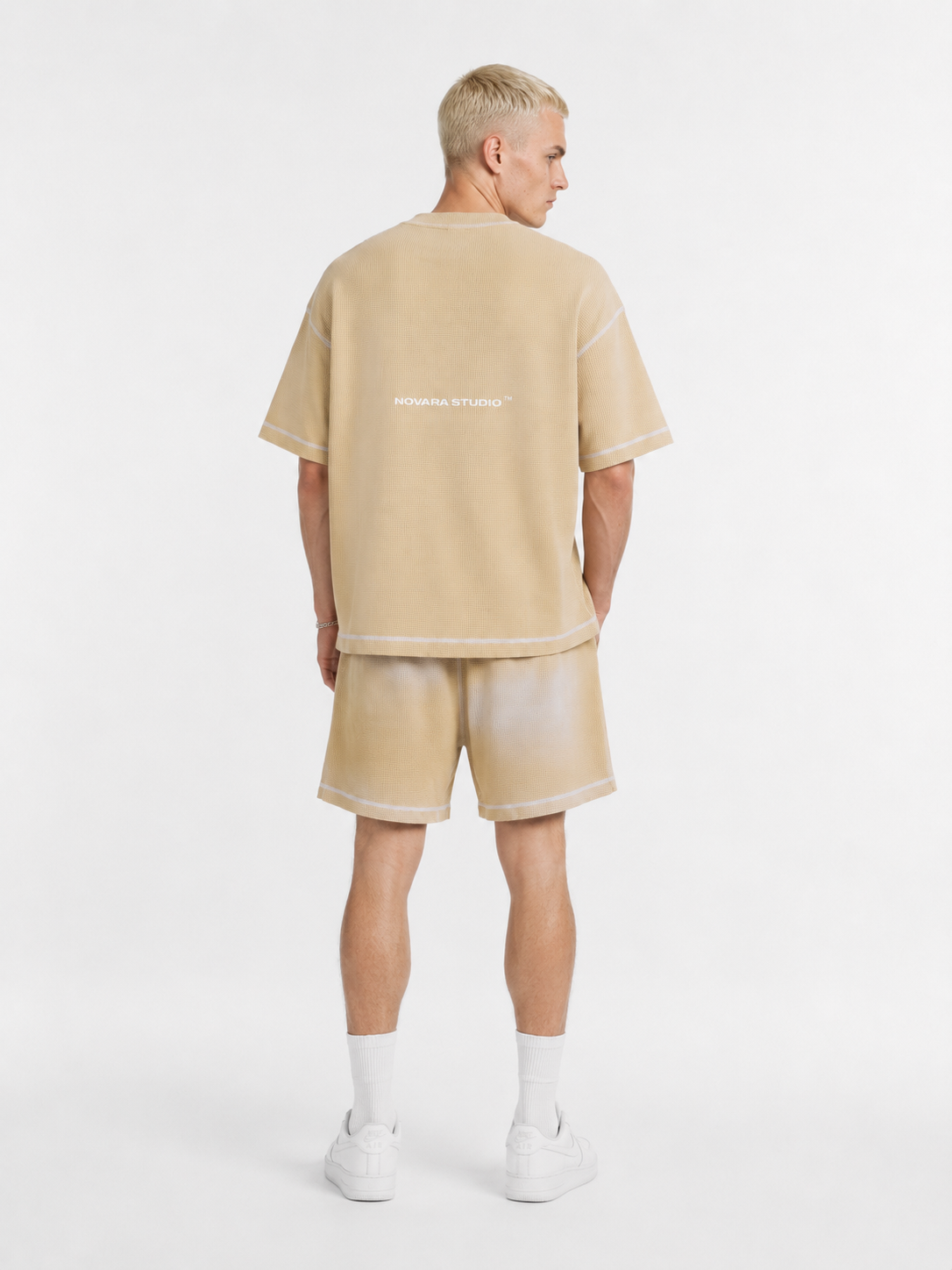 Unisex Sunfade Waffle Boxy T-Shirt ODMPOD   Novara Studio