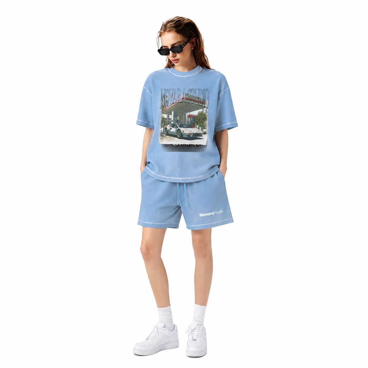 Unisex Sunfade Waffle Boxy T-Shirt Novara Studio   Novara Studio