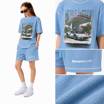Retro Waffle Boxy Tee Novara Studio   Novara Studio