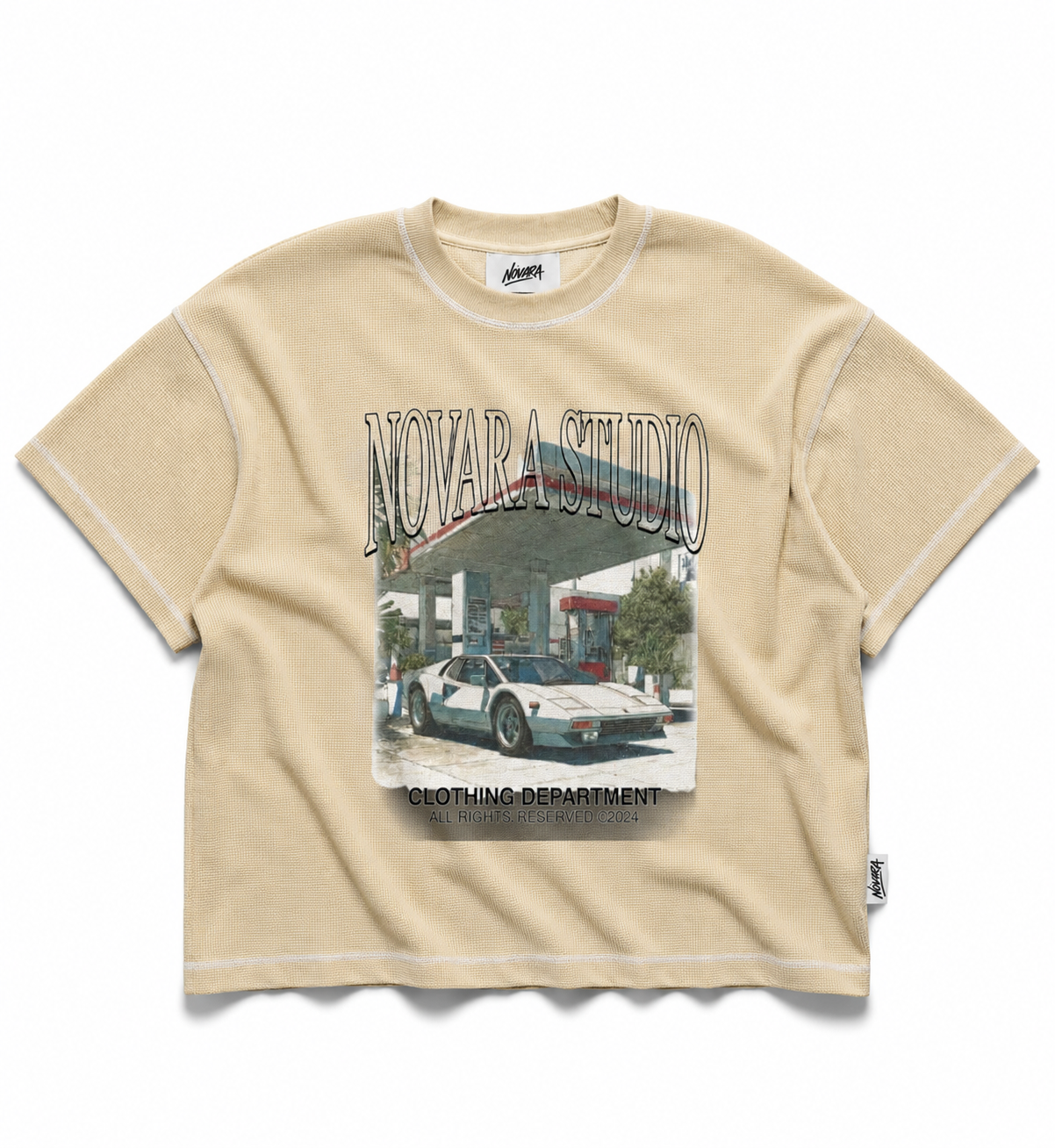 Retro Waffle Boxy Tee Novara Studio   Novara Studio