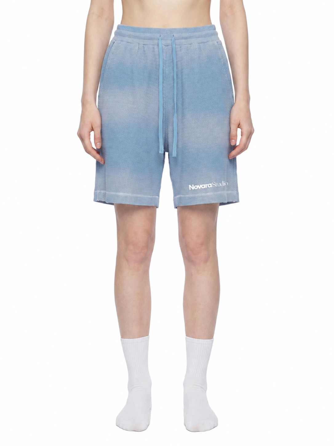 Unisex Sunfade Waffle Raw Hem Shorts ODMPOD   Novara Studio