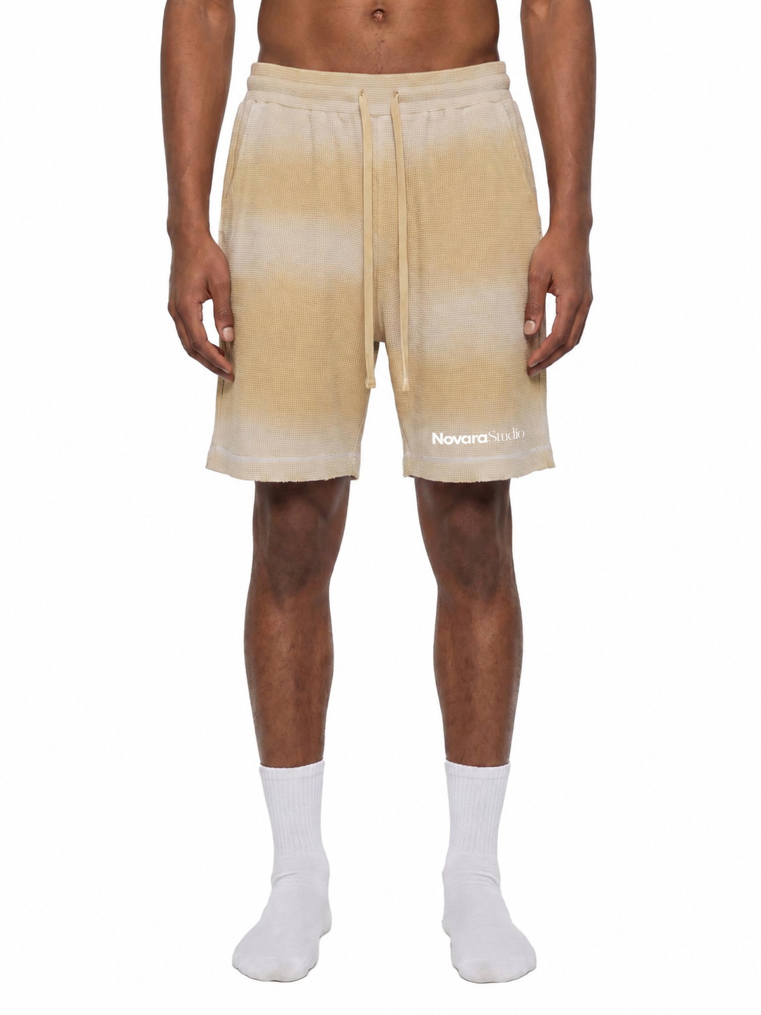 Unisex Sunfade Waffle Raw Hem Shorts ODMPOD   Novara Studio