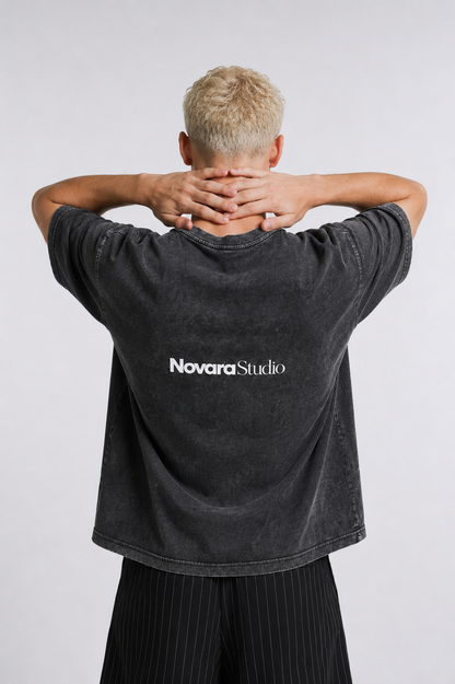 Mineral Wash Boxy Cotton T-Shirt ODMPOD   Novara Studio