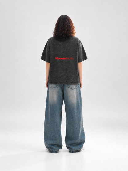 Mineral Wash Boxy Cotton T-Shirt ODMPOD   Novara Studio