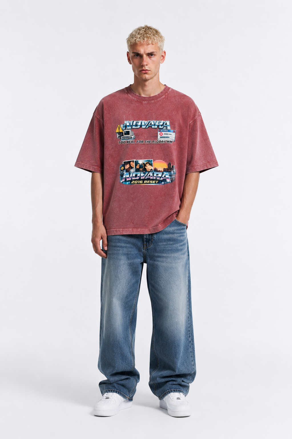 Mineral Wash Boxy Cotton T-Shirt ODMPOD   Novara Studio