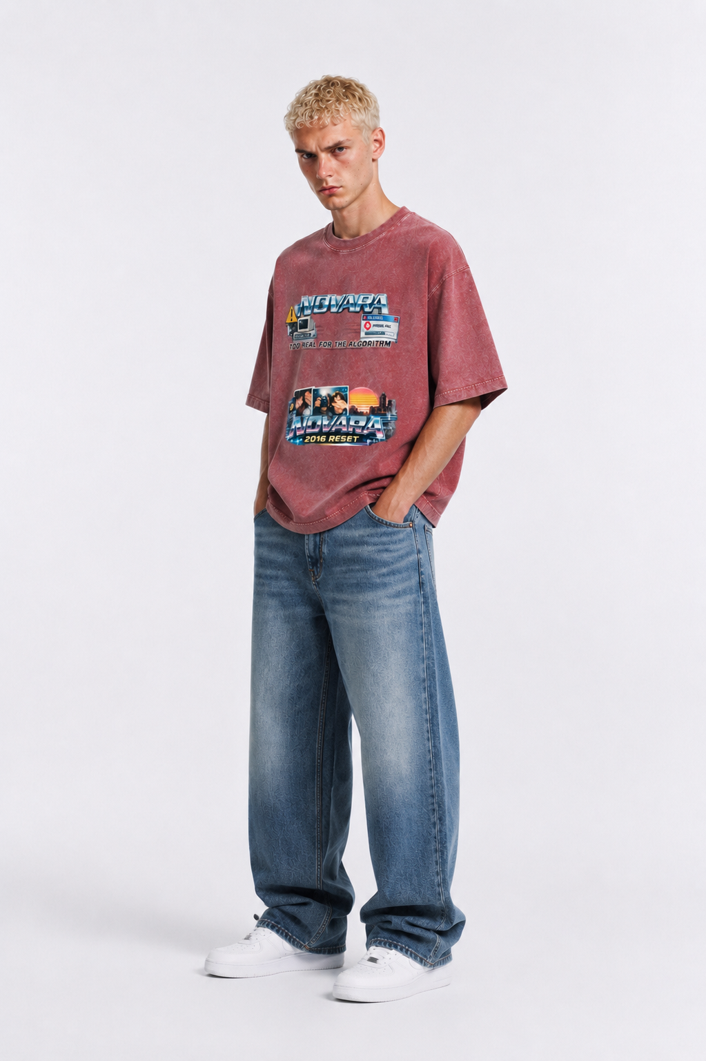 Mineral Wash Boxy Cotton T-Shirt ODMPOD   Novara Studio