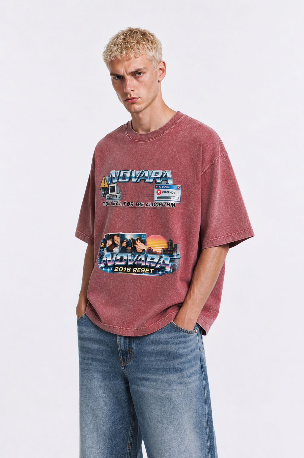 Mineral Wash Boxy Cotton T-Shirt Novara Studio   Novara Studio