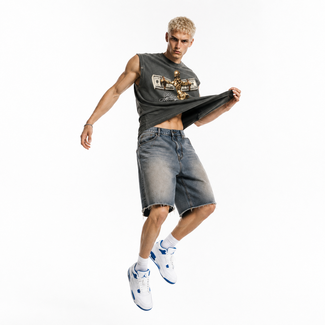 Distressed Grommet Eyelet Tank Top ODMPOD   Novara Studio