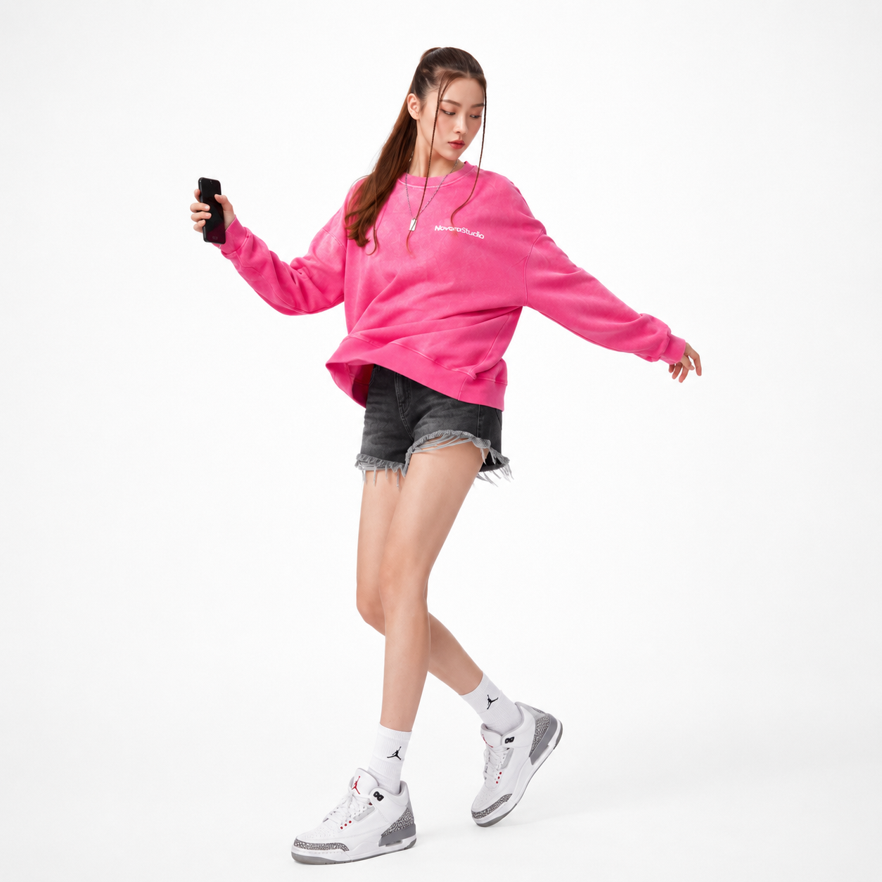 Sunfade Drop-Shoulder Cotton Sweatshirt ODMPOD   Novara Studio