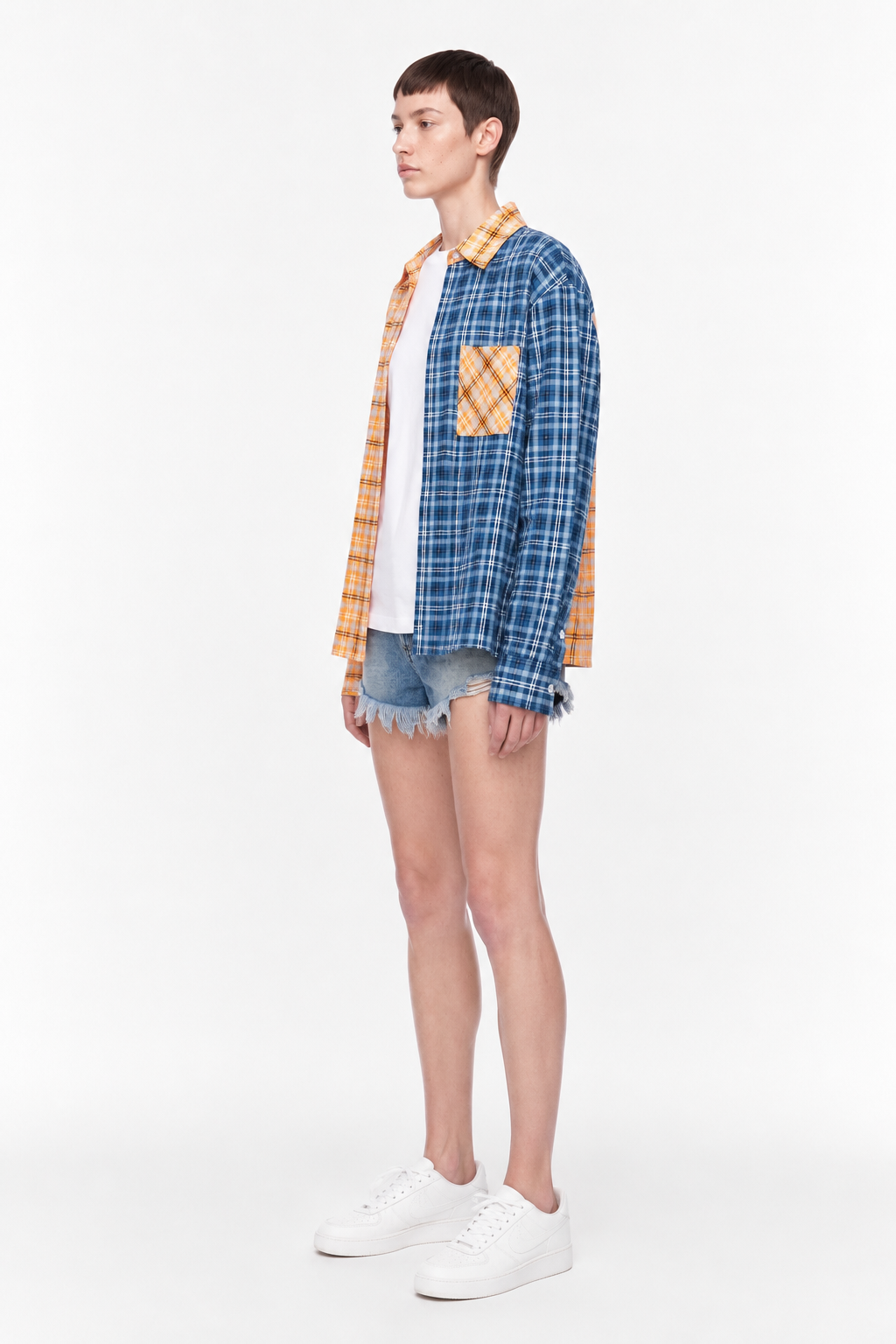 Unisex Oversized Plaid Color Block Shirt ODMPOD   Novara Studio