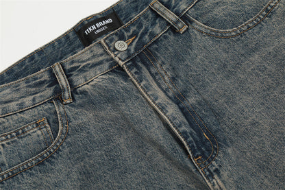 Fashion Personality Worn Jeans Men