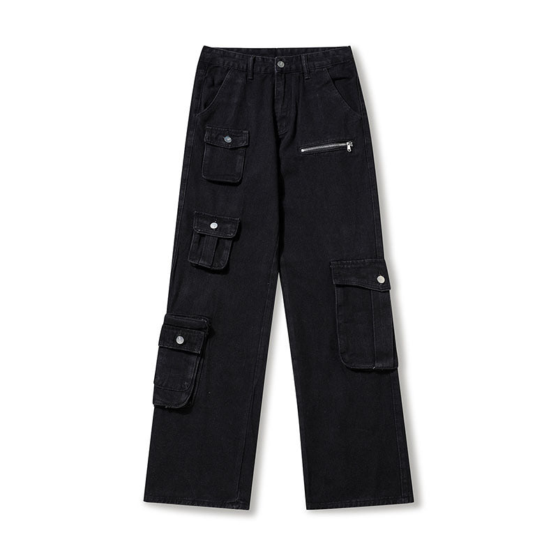Retro Hip Hop Multi-pocket Cargo Pants Male Novara Shop   Novara Shop