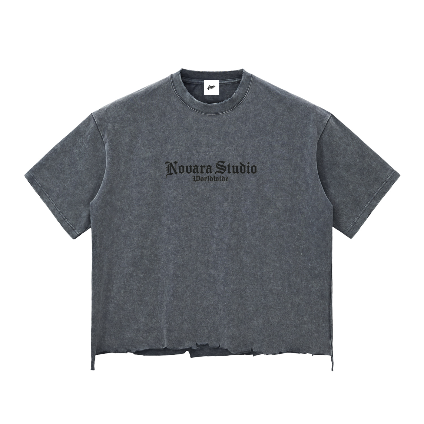 Snow Wash Raw-Hem Boxy T-shirt ODMPOD   Novara Studio