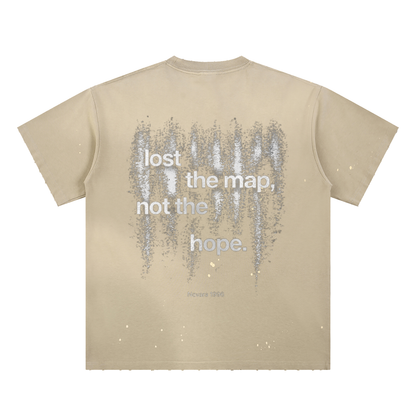 Novara Hand-Frayed Sunfade Paint Splatter T-Shirt ODMPOD   Novara Shop