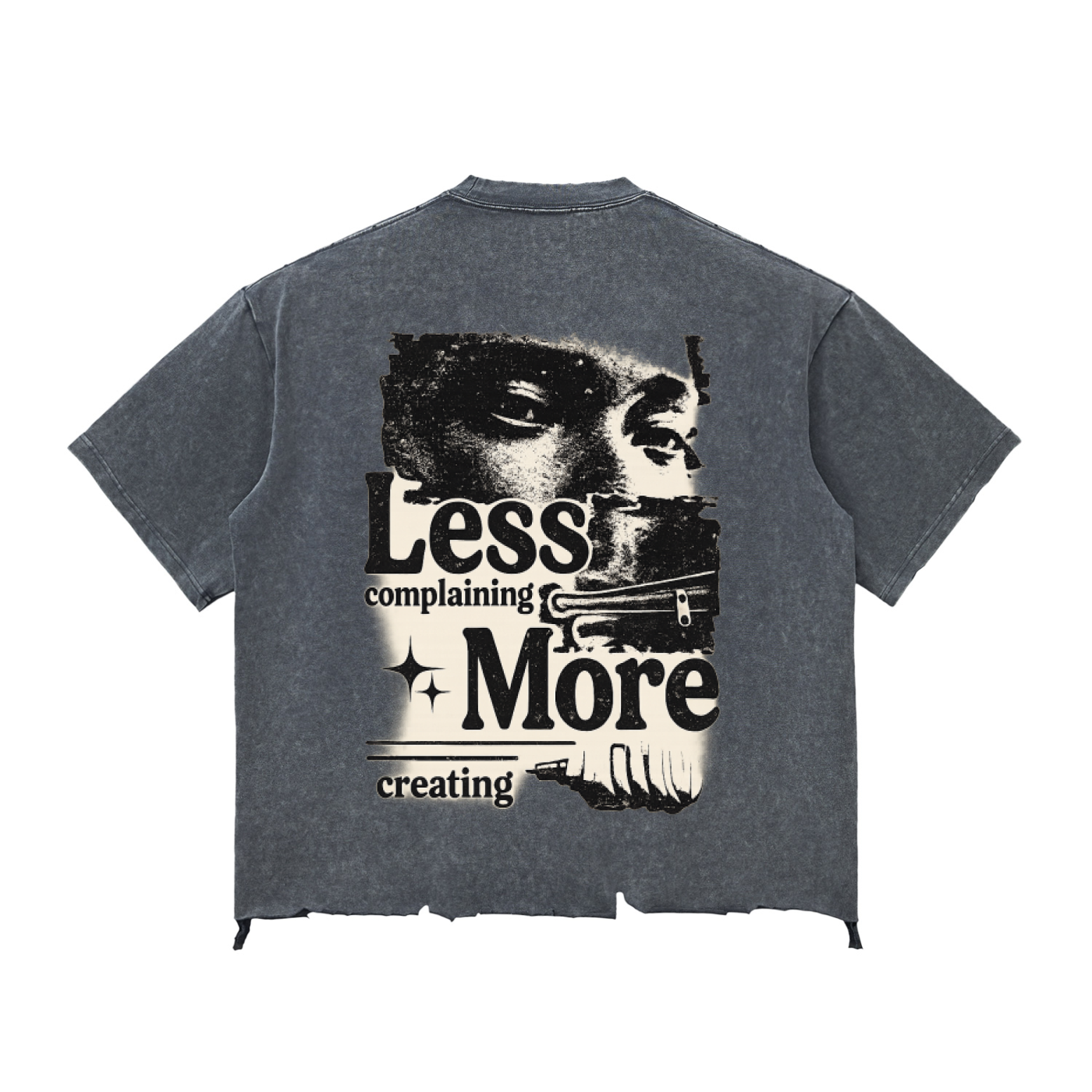 Snow Wash Raw-Hem Boxy T-shirt ODMPOD   Novara Studio