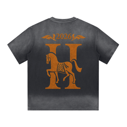 “I” Shape Gradient Washed T-Shirt ODMPOD   Novara Studio